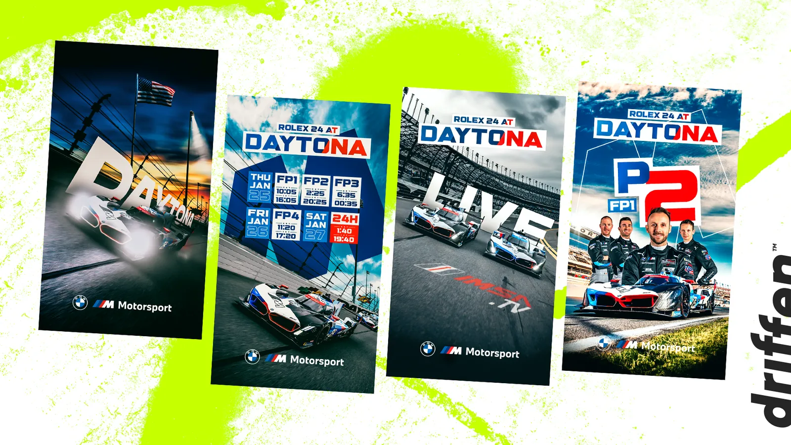Rolex 24 at Daytona story visuals for BMW M Motorsport